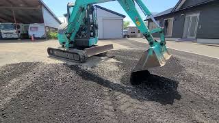 バックホーで砕石敷きならし職人‼️ユンボオペレーターさん必見‼️地道な作業‼️steady work‼️hydraulic excavator‼️#働くお父さん#はたらくくるま#あいちゃん今日の現場