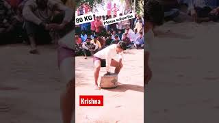 Krishna stone lifting 80 Kgs in single hand#shorts #viral # trending