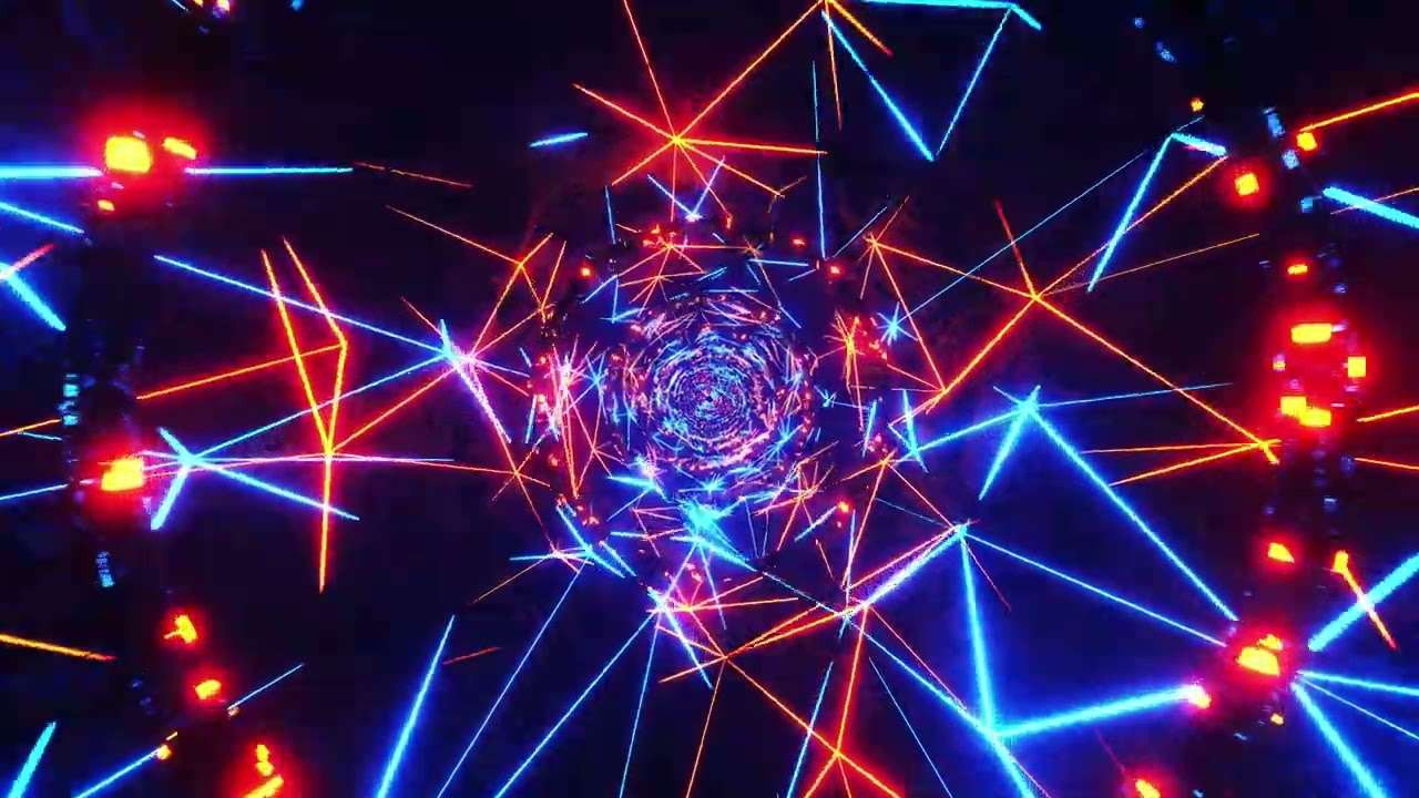 4K VJ Loop. Flying Through A Neon Tunnel With Rings - YouTube