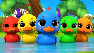 Five Little Ducks Song 🦆 | Fun Counting Rhyme for Toddlers & Preschool Kids