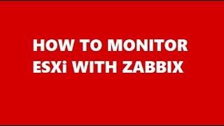 How to monitor ESXi 6.5 with zabbix server