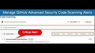 Manage GitHub Advanced Security Code Scanning Alerts