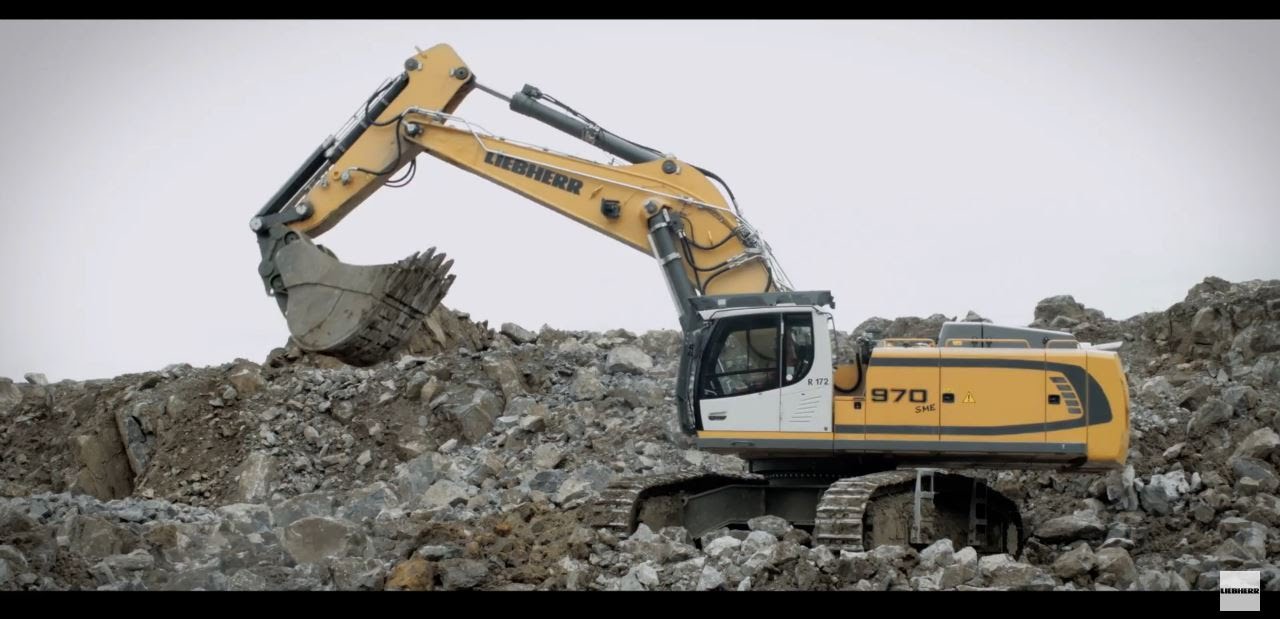 Liebherr – Crawler Excavators In The Quarry - YouTube