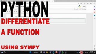 ✅ How To Differentiate A Function In Python Using Sympy 🔴