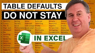 Excel - Ctrl+T Excel Table Defaults Don't Stick - Episode 1793