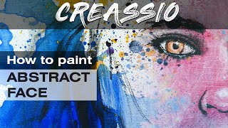 How to paint ABSTRACT FACE | EASY Acrylic Painting Tutorial For beginners | Canvas Art | Video #41