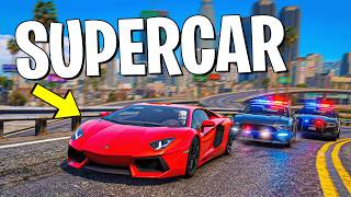 Running From Cops In A Supercar on GTA 5 RP