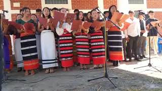 Konsaram youth presenting liangmai song.