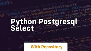 python postgresql select