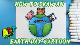 How to Draw an EARTH DAY CARTOON