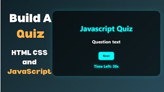 JavaScript Project - Quiz App with HTML, CSS & JavaScript | Frontend Tutorial