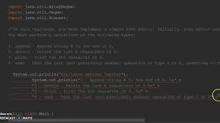 Java Stack -Text Editor -Part 1-HackerRank