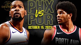 Phoenix Suns vs Portland Trail Blazers Full Game Highlights | Oct 16, 2023 | FreeDawkins