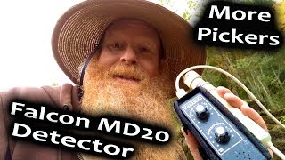 Falcon MD20, how to find gold on bedrock with a metal detector.