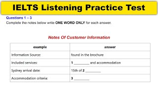 Notes Of Customer Information IELTS Listening Test With Answer | Environmental Change Discussion |