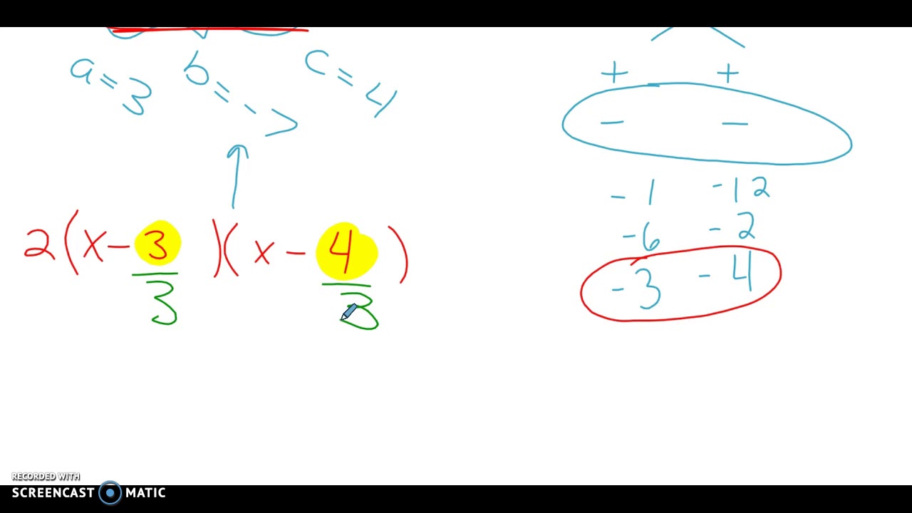 Bottoms-Up Factoring Quadratics - YouTube