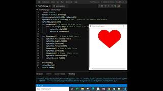 How to create or Draw a heart using Python Turtle #shorts #pythonturtle