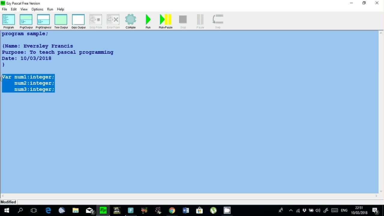 Intro To Pascal Programming Youtube