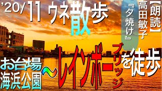 【お台場海浜公園】からレインボーブリッジを徒歩で渡る。ラストは真っ赤な夕陽に平和の詩を捧げます。