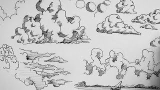 Pen and Ink Drawing Tutorials | How to draw clouds