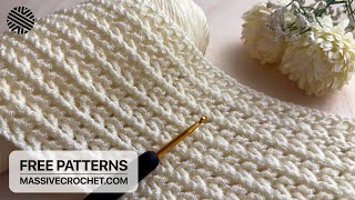 SUPER EASY Crochet Pattern for Beginners 1 ROW REP!⚡️💛 Crochet Stitch for Baby Blanket \u0026 Bag