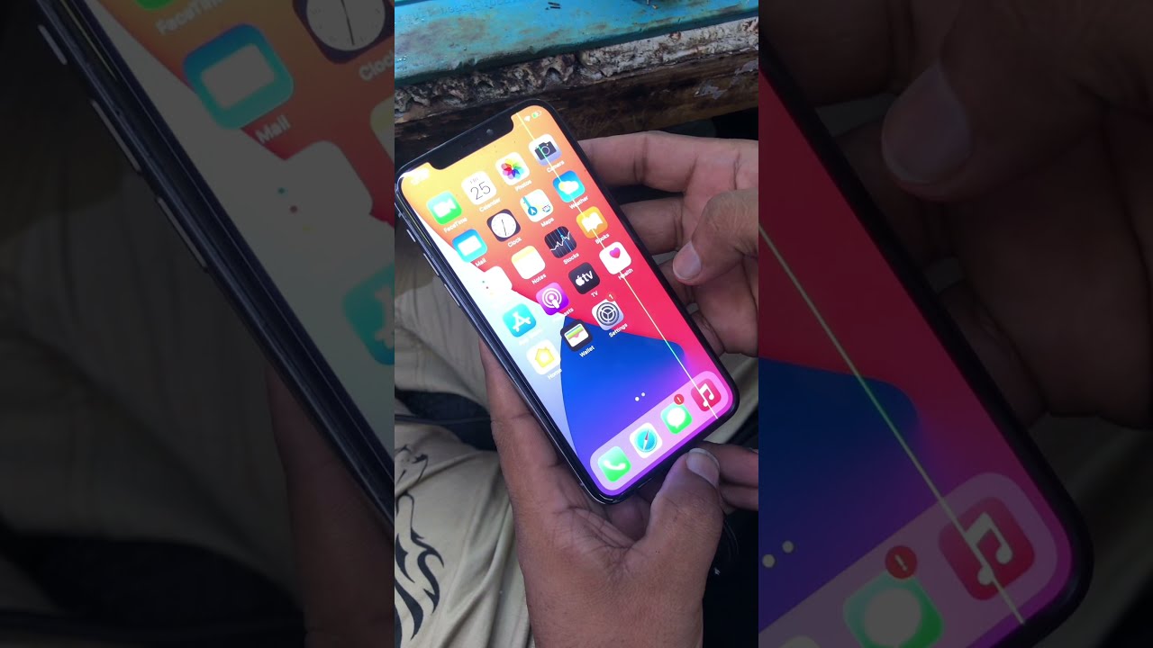 iPhone X shows vertical green line and interior view #shorts