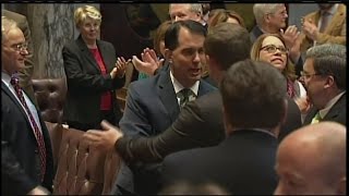 Local lawmakers split on Walker's speech