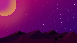 Illustrator Tutorial | Surreal Night Desert Scene (flat design)