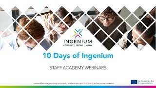 INGENIUM Staff Academy Webinar 1 - 13.3.2024