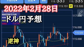 【FX】2月28日の最新ドル円予想！