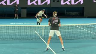 Stefanos Tsitsipas v/s Matteo Berrettini - Court view - Practice day Australian Open 2025