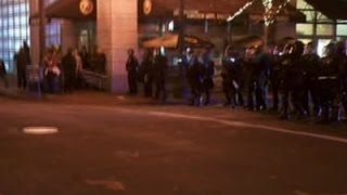 Raw: Police, Protesters Clash in Portland