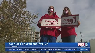 Palomar Health Workers Picket In Escondido