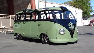 1955 Volkswagen VW Bus 23 Window Custom in Green & Engine Sound on My Car Story with Lou Costabile