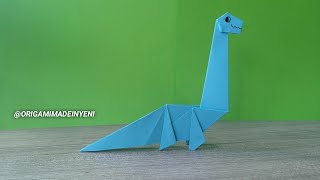 How to make a paper Dinosaur, Origami Brontosaurus, Easy Origami