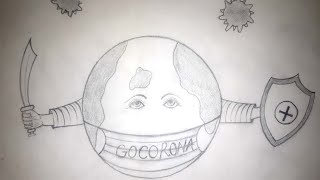 Our Planet Earth Fights Corona Virus ||Sketch by Sandeep jangid||