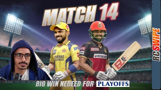 CSK vs RCB - Chennai Super Kings vs Royal Challengers Bangalore RCPL 24 Real Cricket Swipe - Live