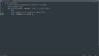 Leetcode 118. Pascal's Triangle in Python | Python Leetcode | Python Coding Tutorial | Python ASMR