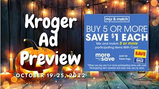 *NEW MEGA SALE* Kroger Ad Preview for 10/19-10/25 | Buy 5 or More Save $1 Each MEGA SALE & MORE