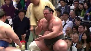 Sumo. March 2018, Georgian Tochinoshin (Levan Gorgadze} v Ichinojo. Final Day 15