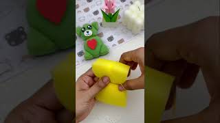 How to make teddy bear 🧸 with sponge 🧽 / Doll Making Craft #shorts #youtubeshorts #craft
