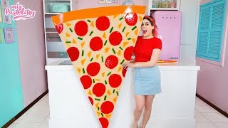 3 DAYS MAKING A PIZZA MY SIZE | MY CAKES