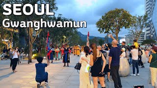 A leisurely walk in Gwanghwamun Square on a Sunday⛲🌲 | Seoul 4k, Binaural Sound