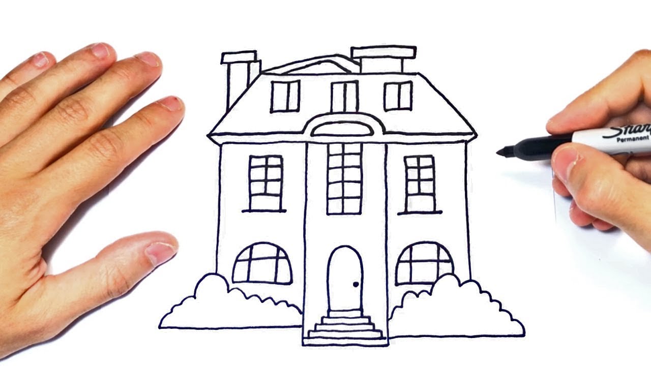 Cómo Dibujar Una Mansion Paso A Paso Dibujo Casa Grande Youtube