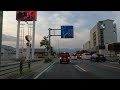 4k drive front car window video beppu city japan at dusk