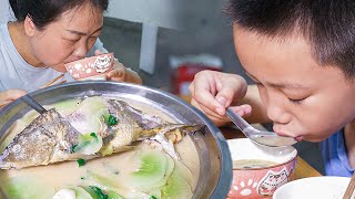 Cucumber fish soup. It tastes so delicious