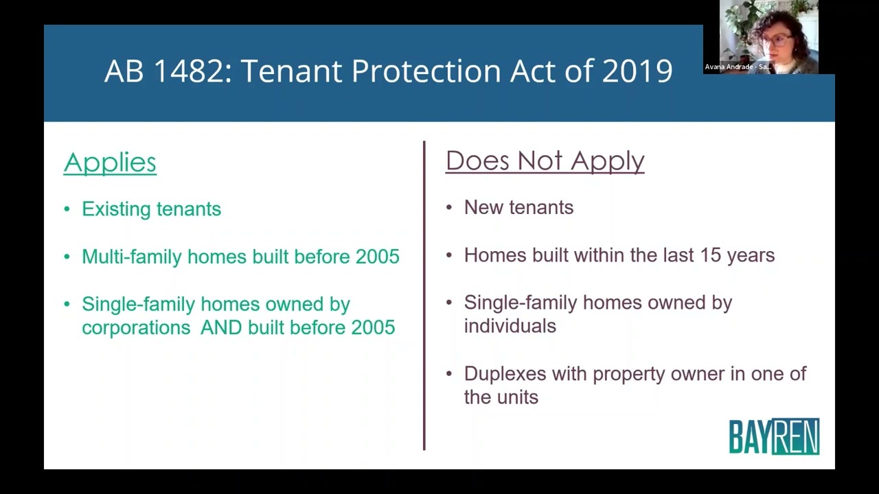 BayREN November 2022 Forum - AB 1482 Tenant Protection Act Of 2019 ...