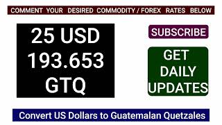 Guatemala Money to Usd Convert Currency Exchange Rate Today 14 August 2024 GTQ to USD