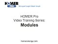 HOMER Renewable Energy Software Training - Modules