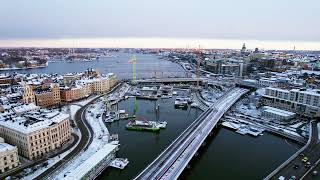 Winter Drone Footage over Stockholm 2022 4K